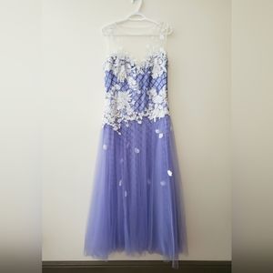 Tadashi Shoji Embroidered Tulle Gown